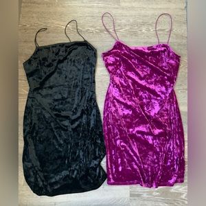 Set of 2 black and pink Velvet Urban Outfitters Going Out Dress Brand New